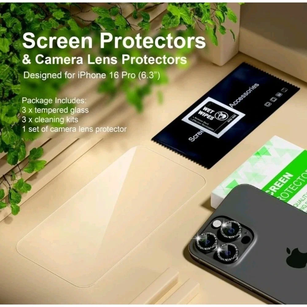 beuxece 3 Pack for iPhone 16 Pro Screen Protector 6.3